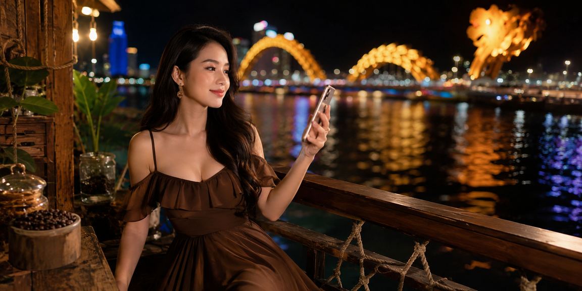 Người dùng Đà Nẵng kiểm tra ưu đãi casino mobile trong quán cà phê