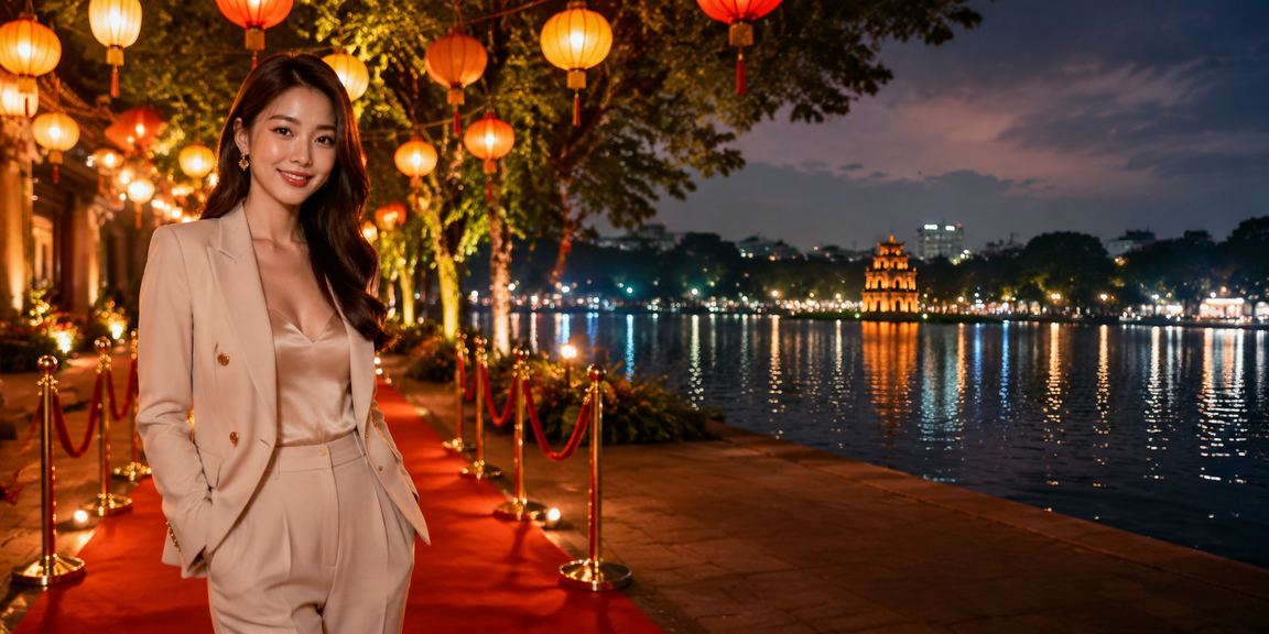 Khung cảnh chợ đêm Hà Nội minh họa bảo mật giao dịch VND trực tuyến