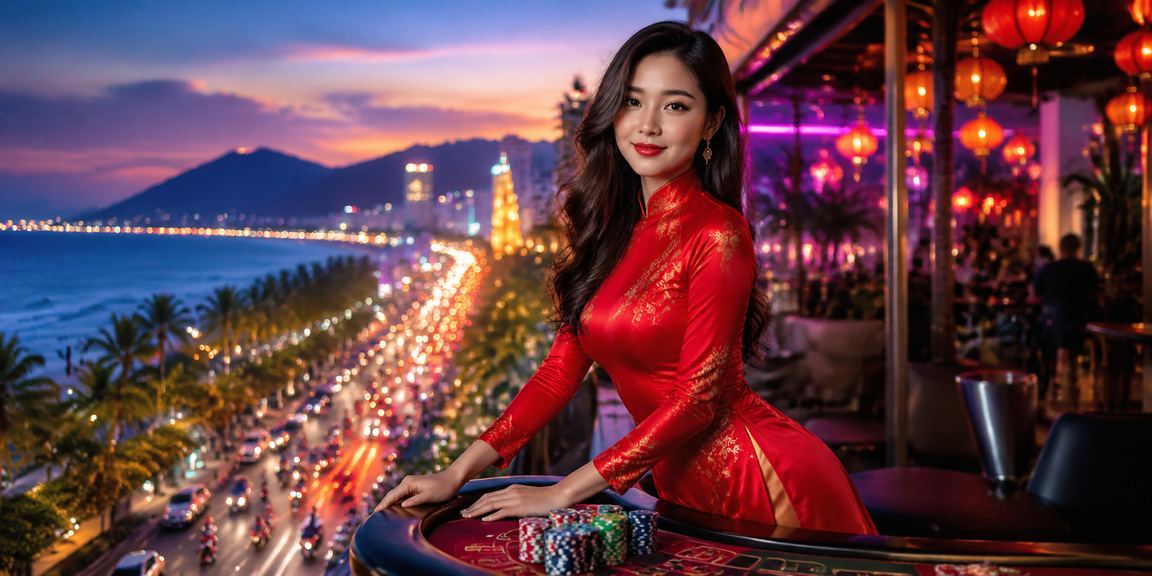 Màn hình r15v3 trên di động trong bối cảnh Nha Trang về đêm