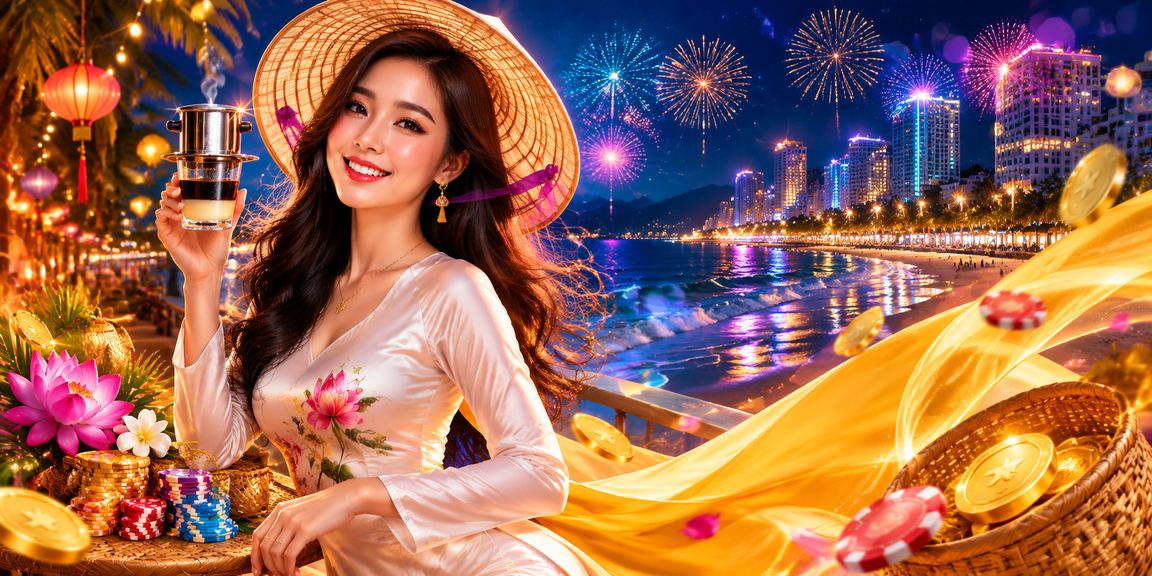Khung cảnh Nha Trang minh họa người dùng đọc điều kiện giải thưởng trên app